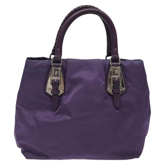 PRADA Hand Bag Nylon Purple Silver - Picture 3 of 12